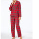 Christmas red checked printed shirt parent-child suit