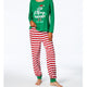 Christmas ELF Print Striped Family Matching Pajamas Set