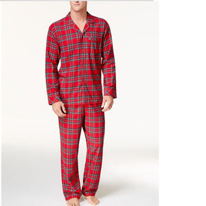 Christmas red checked printed shirt parent-child suit