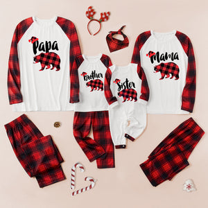 Family Matching Classic Black Red Papa & Mama Plaid Family Look Pajama Set