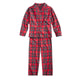 Christmas red checked printed shirt parent-child suit