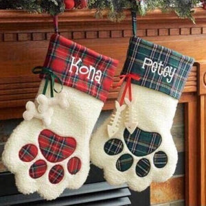 Personalized Paw Print Stockings