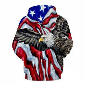 3D Graphic Printed Hoodies Eagle