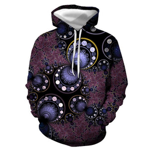 3D Graphic Printed Hoodies Sun And Moon