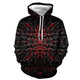 3D Graphic Printed Hoodies Black And Red