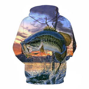 3D Graphic Printed Hoodies Fish