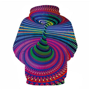 3D Graphic Printed Hoodies Spiral