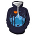 3D Graphic Printed Hoodies Moon