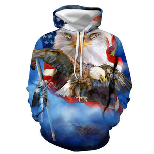 3D Graphic Printed Hoodies Eagle