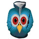 3D Graphic Printed Hoodies Cute Owl