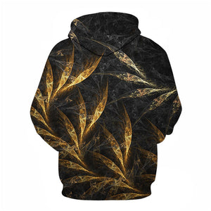 3D Graphic Printed Hoodies Leaf