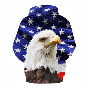 3D Graphic Printed Hoodies Eagle