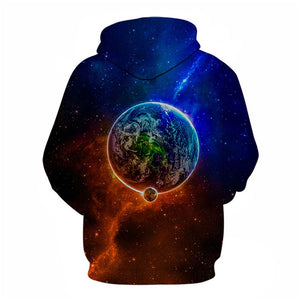 3D Graphic Printed Hoodies Solar System