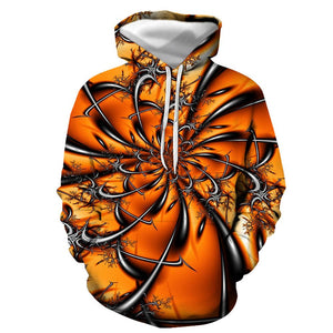 3D Graphic Printed Hoodies Hook Illusion