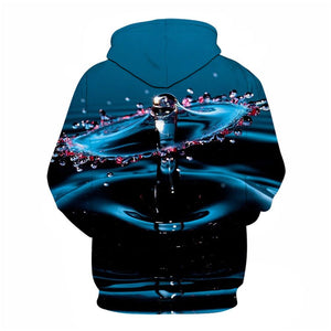 3D Graphic Printed Hoodies Water Drop