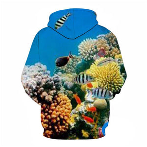 3D Graphic Printed Hoodies Sea World