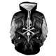 3D Graphic Printed Hoodies Skeleton King