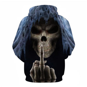 3D Graphic Printed Hoodies Skull