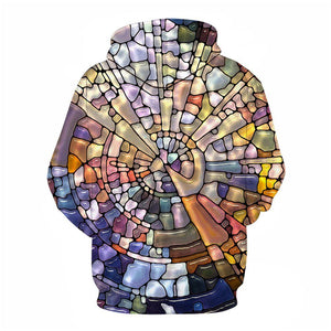3D Graphic Printed Hoodies Colorful Stone