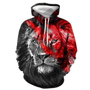 3D Graphic Printed Hoodies Tiger