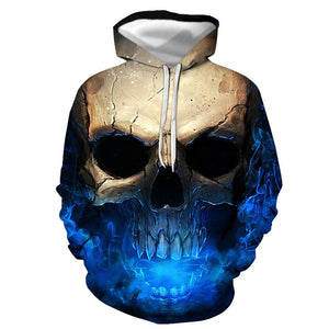 3D Graphic Printed Hoodies Skeleton