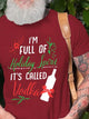 Christmas funny text print round neck short-sleeved cotton T-shirt