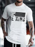 White Crew Neck Casual Cotton-Blend Men's BE KIND Print Tee