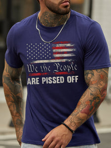 We The People Are Pissed Off Crew Neck Cotton-Blend T-shirt