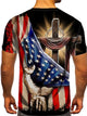 3D Graphic Printed Short Sleeve Shirts National Flag