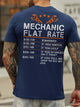 Mechanic Flat Rate Back Print Crew Neck Casual T-shirt