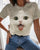Women's T shirt Tongue Cat