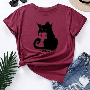 Women's T shirt Doubt cat